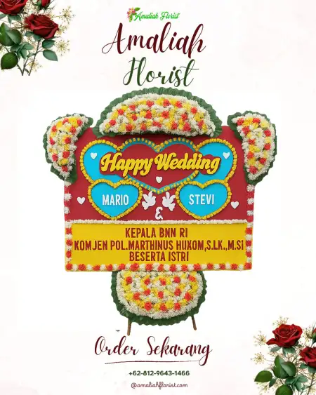 Papan Bunga Pernikahan Tomagoba